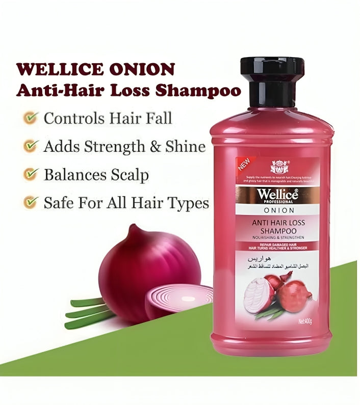Original Wellice Onion Anti Hair Loss Shampoo - oraglowpk