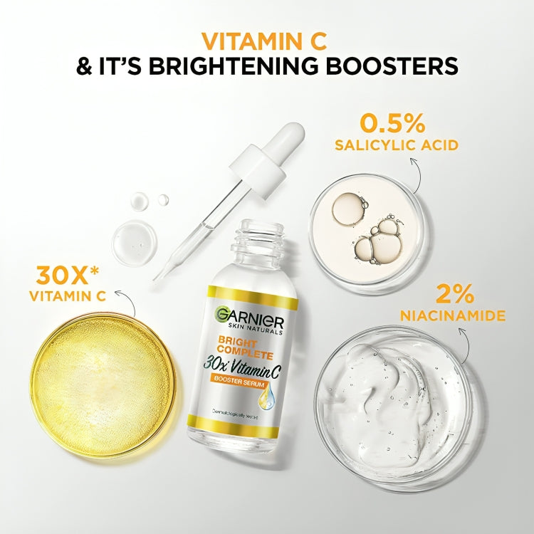 Garnier Bright Complete Booster Vitamin C Serum - 30ml - oraglowpk