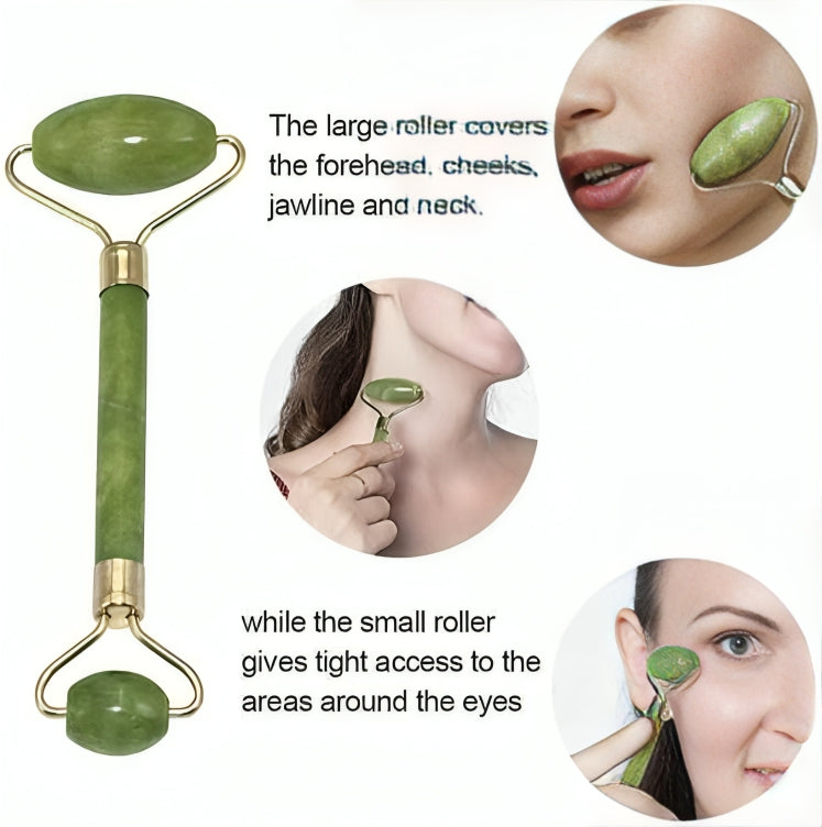 Jade Facial Roller + Gua Sha - oraglowpk
