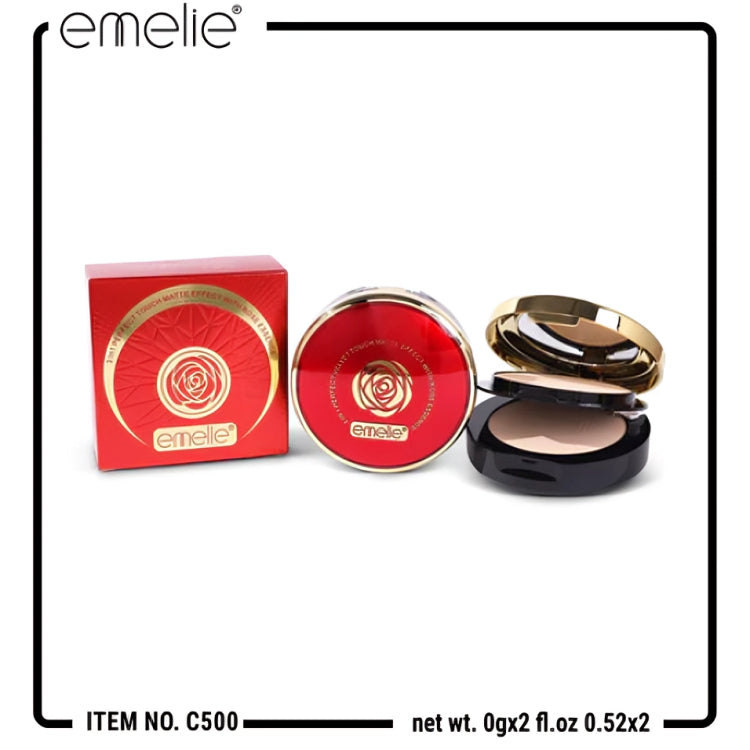 Emelie Perfect Touch Matte Effect With Rose Essence Compact Powder