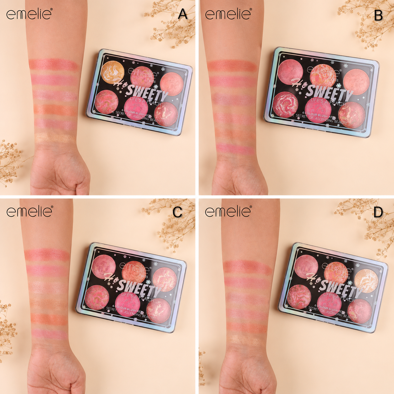 Emelie Hi Sweety 6 Color Blush Kit - oraglowpk