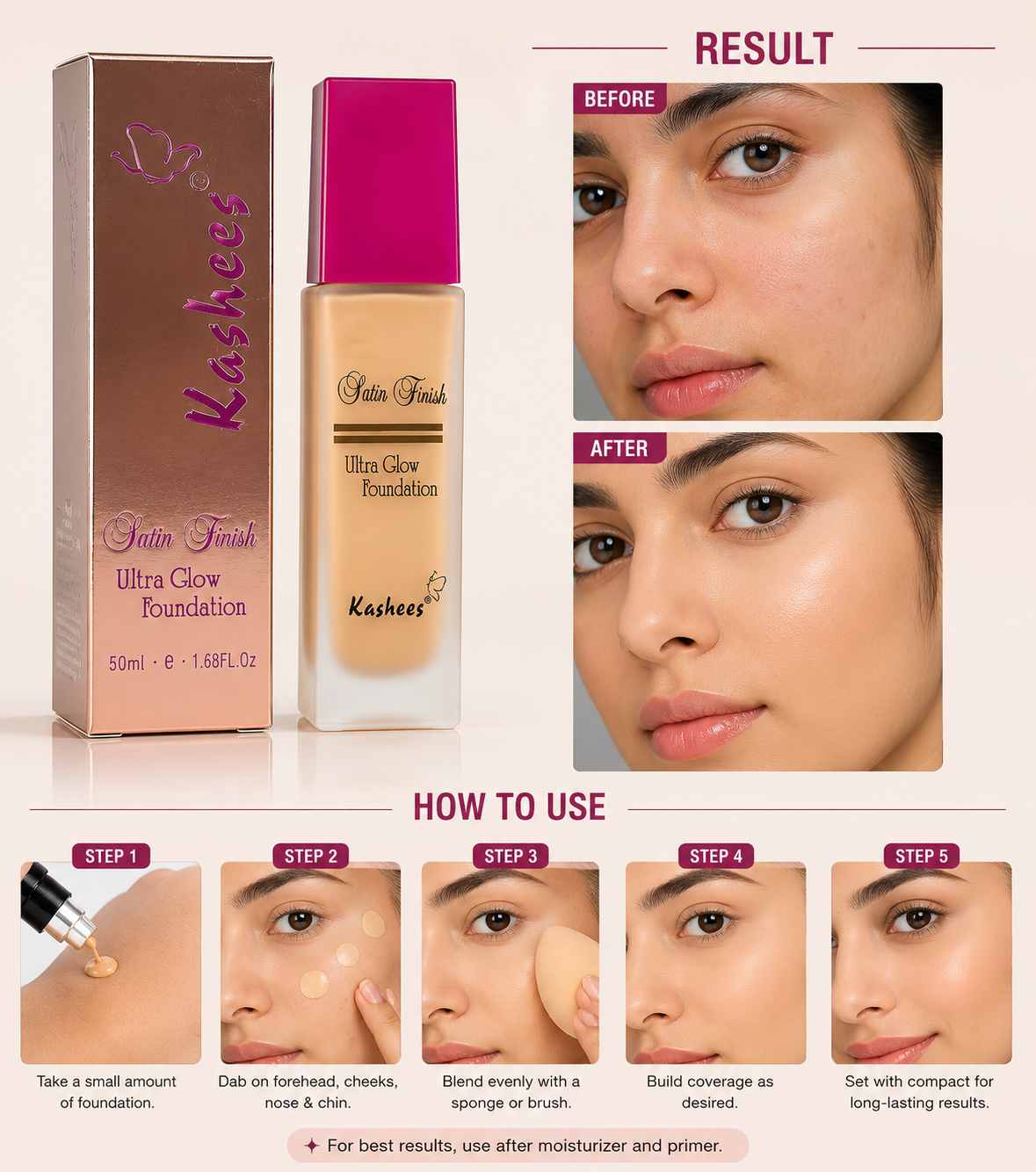 Kashee's Finish Ultra Glow Foundation - 20ml