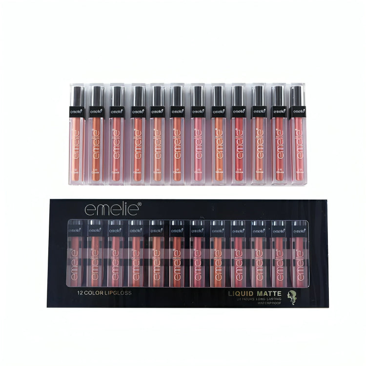 Emelie Matte 24 Hours 12 Color Lipgloss Set - oraglowpk