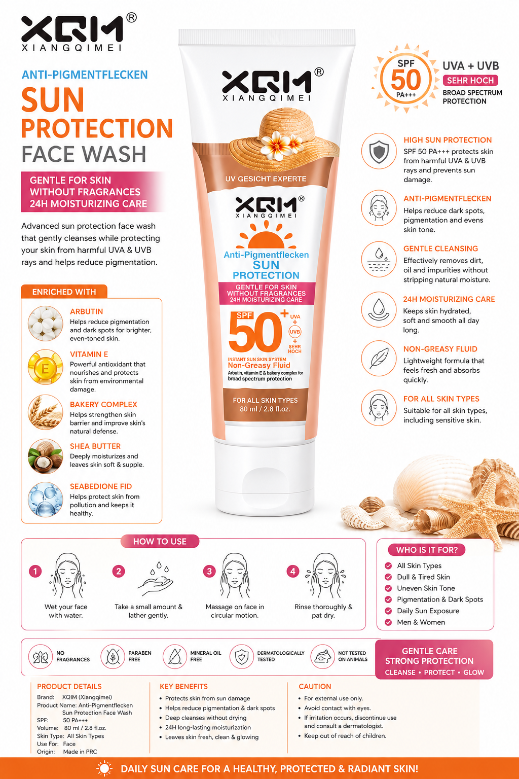 XQM Xiangqimei Anti Pigmentflecken Sun Screen - oraglowpk