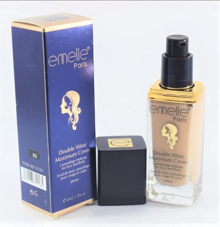 Emelie Paris Double Wear & Maximum Cover Foundation - oraglowpk