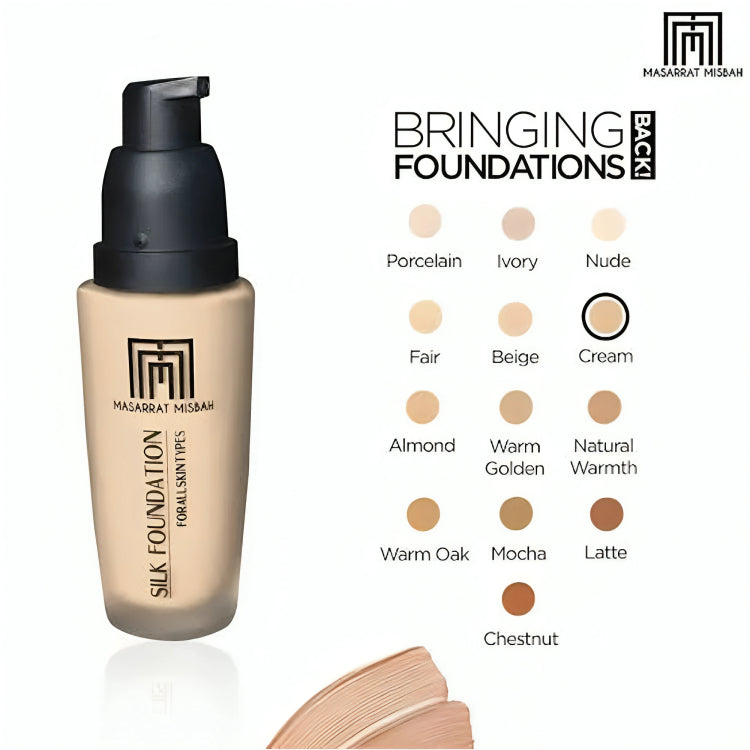 Masarrat Misbah Silk Foundation - Full Coverage Makeup - Oraglowpk