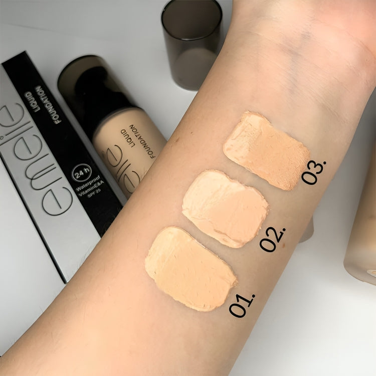 Emelie Matte Liquid Foundation - 24h Water proof Vitamin E& A - oraglowpk