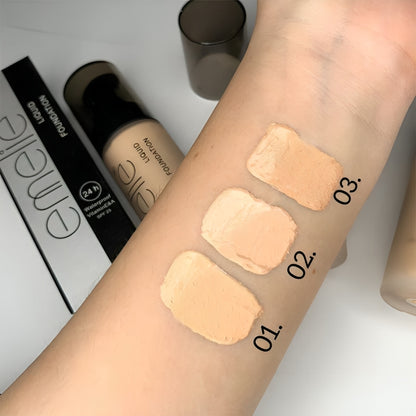 Emelie Matte Liquid Foundation - 24h Water proof Vitamin E& A - oraglowpk