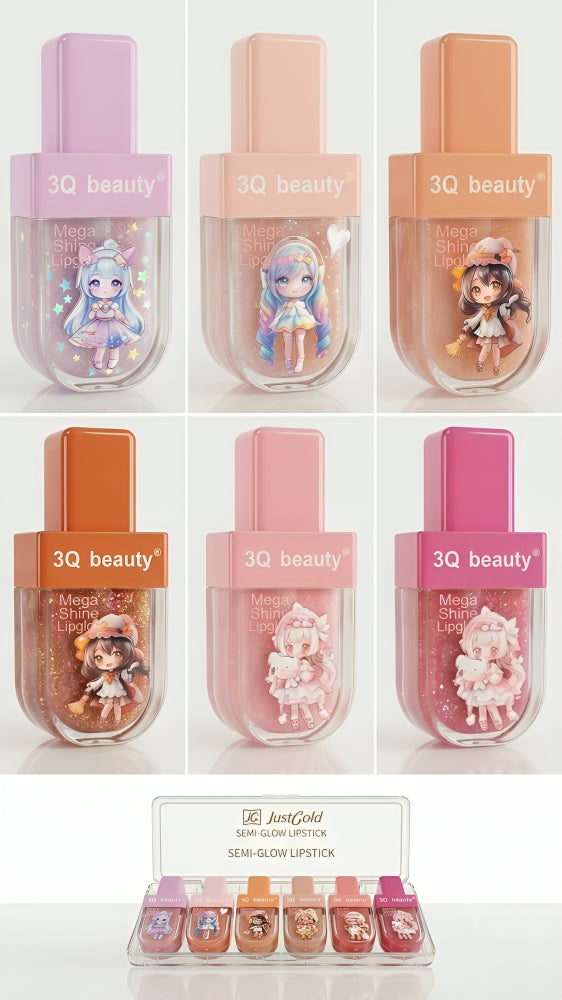 3Q Beauty Mega Shine Lipglosses (6 pieces pack)