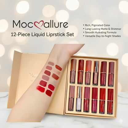 MOCALLURE 12 Pcs Matte Lipgloss - Love Lip Set - oraglowpk
