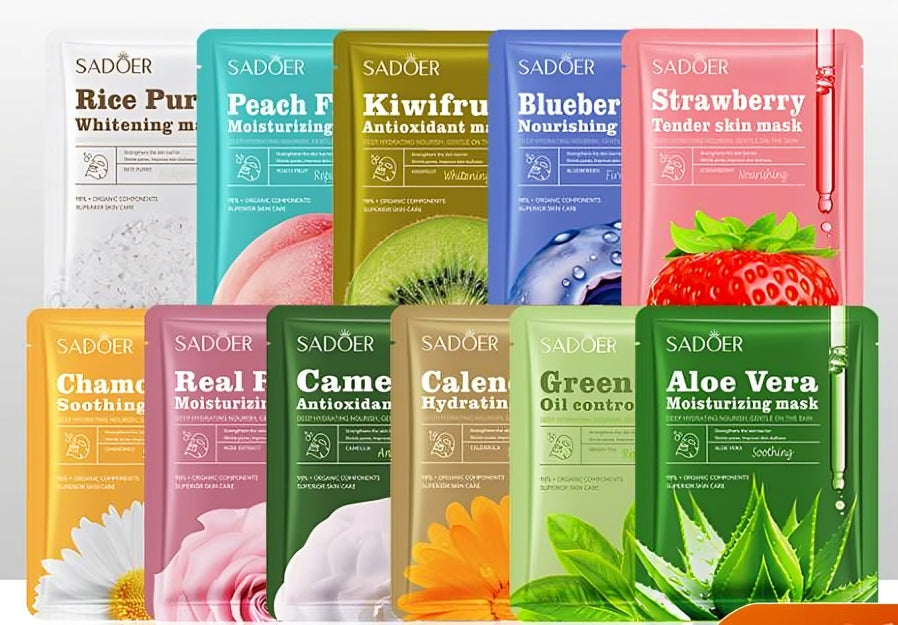 Sadoer Facial Mask (11 pieces pack) - Price: 1 mask piece = Rs. 100