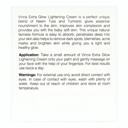 Vince Extra Glow Lightening Cream - oraglowpk