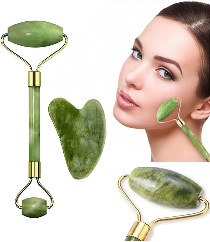 Jade Facial Roller + Gua Sha - oraglowpk