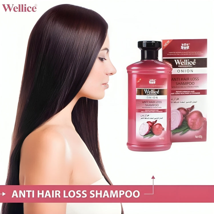 Original Wellice Onion Anti Hair Loss Shampoo - oraglowpk
