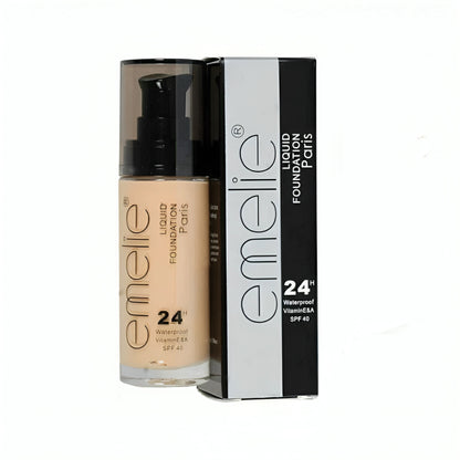 Emelie Matte Liquid Foundation - 24h Water proof Vitamin E& A - oraglowpk