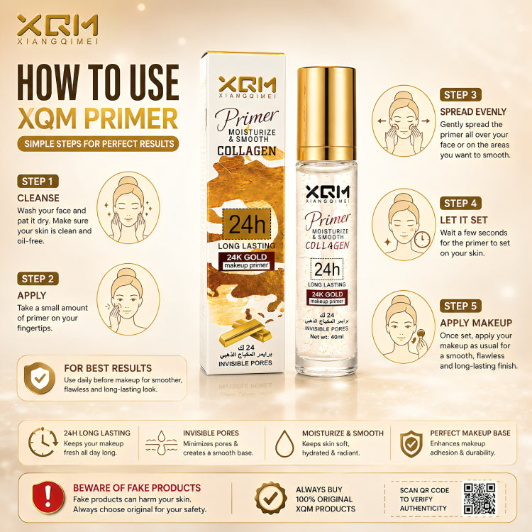 XQM collagen 24K Gold Makeup primer - oraglowpk