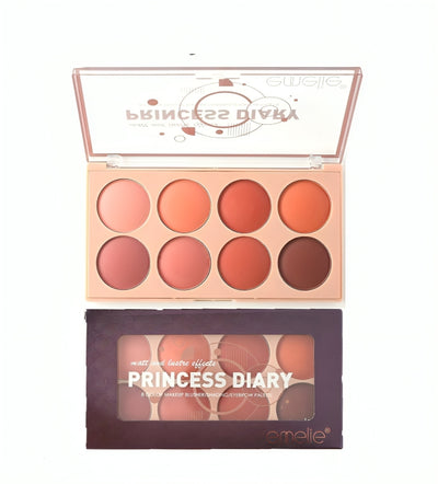 Emelie Matte Princess Diary 8 Color Makeup brushers - oraglowpk