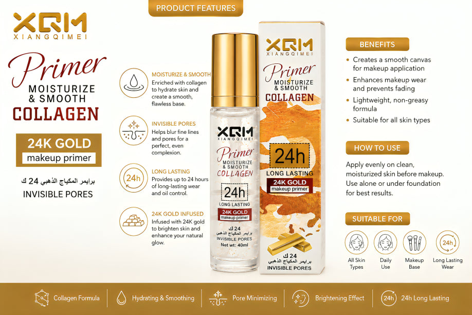 XQM collagen 24K Gold Makeup primer - oraglowpk