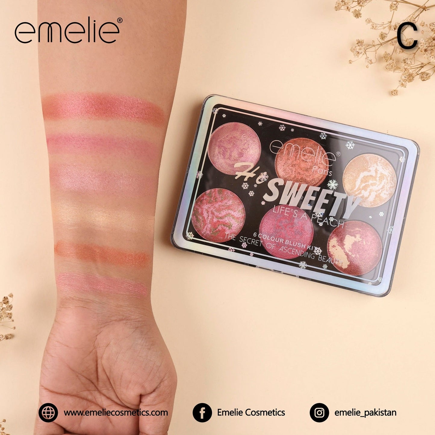 Emelie Hi Sweety 6 Color Blush Kit - oraglowpk