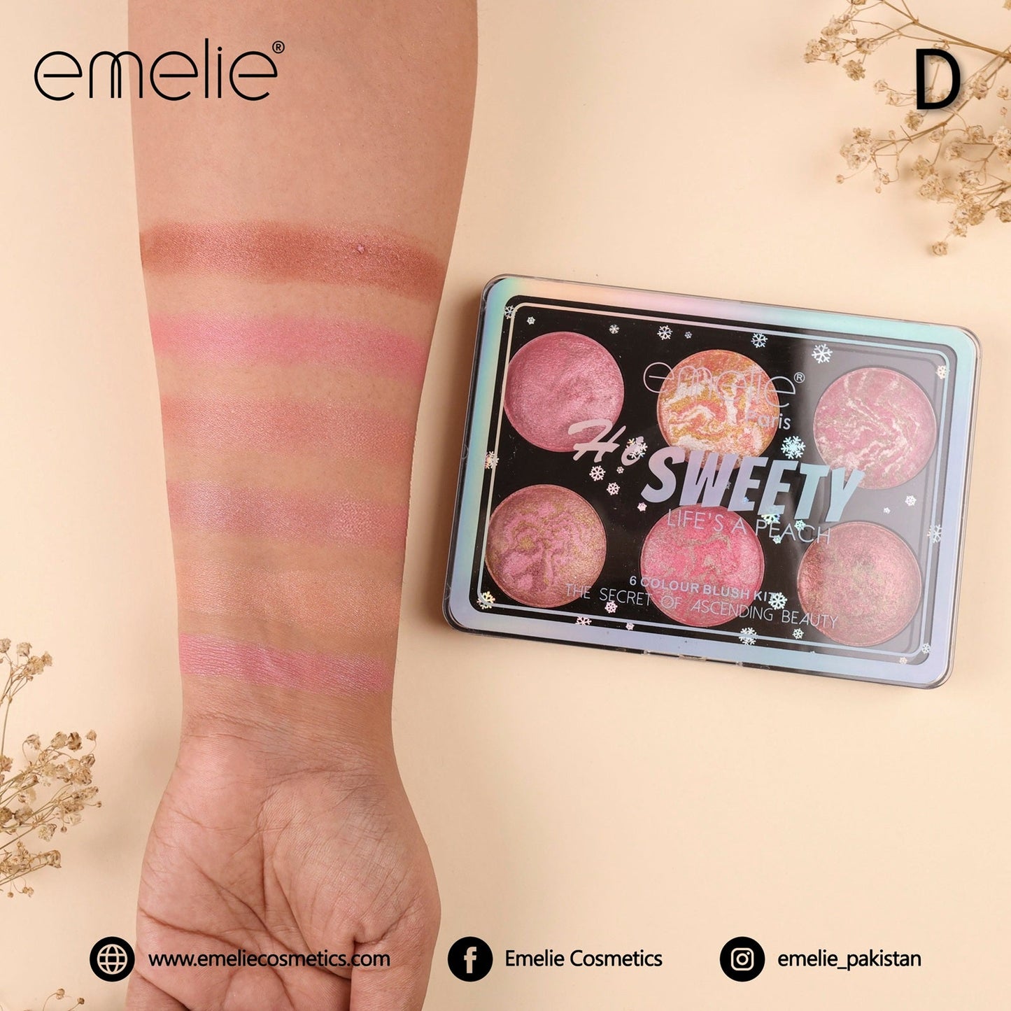 Emelie Hi Sweety 6 Color Blush Kit - oraglowpk