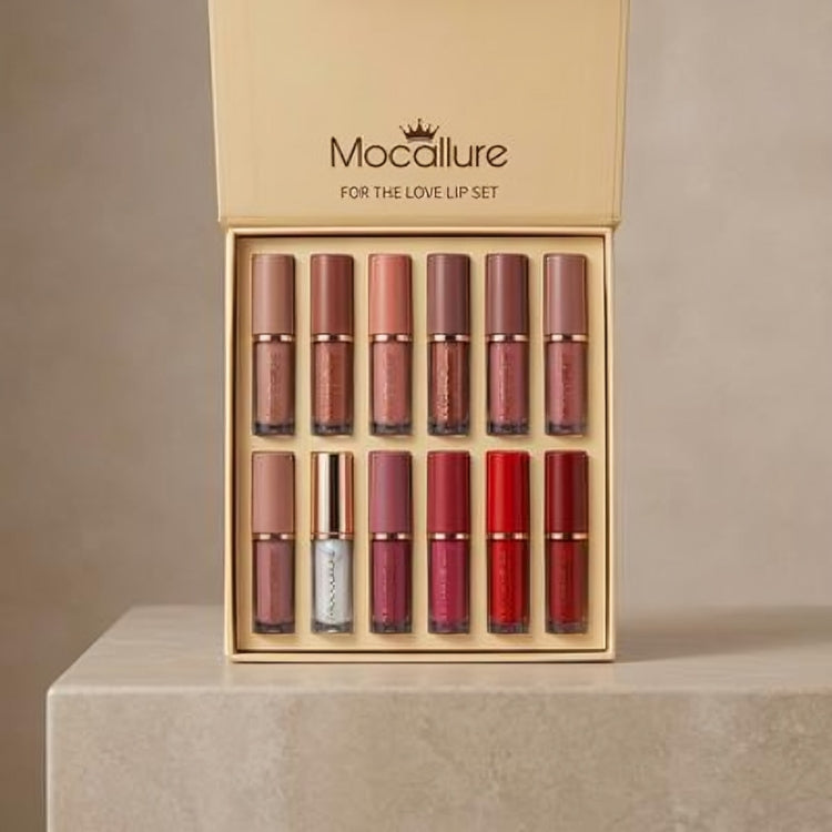 MOCALLURE 12 Pcs Matte Lipgloss - Love Lip Set - oraglowpk