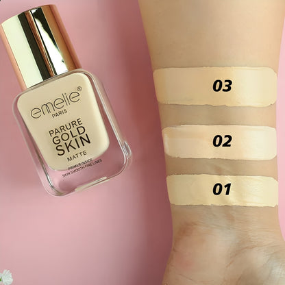Emelie Paris Parure Gold Skin Matte Foundation - Primer Inside - 40ml - oraglowpk