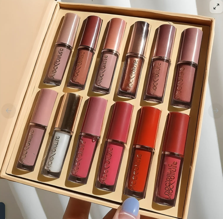 MOCALLURE 12 Pcs Matte Lipgloss - Love Lip Set - oraglowpk