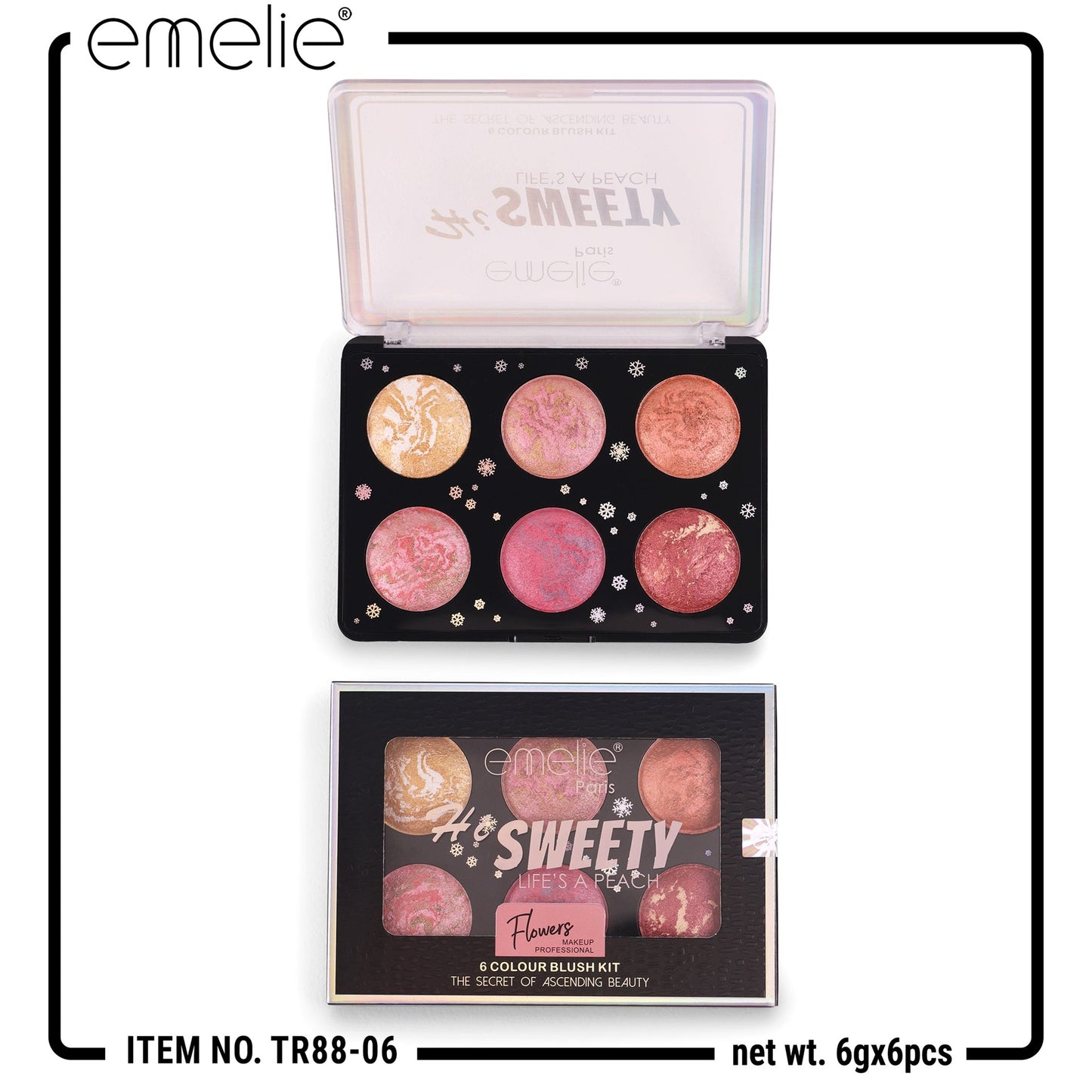 Emelie Hi Sweety 6 Color Blush Kit - oraglowpk