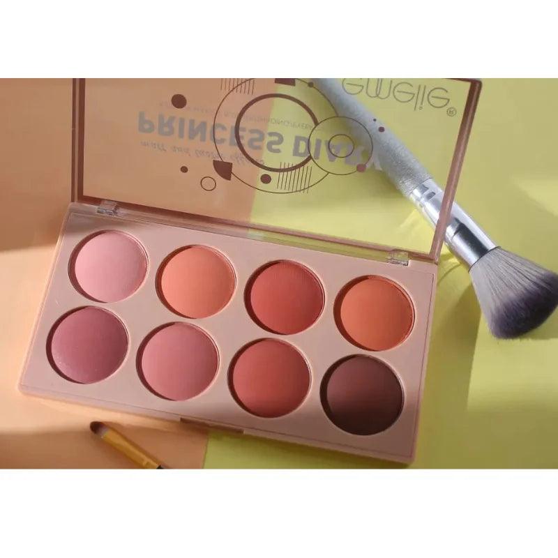 Emelie Matte Princess Diary 8 Color Makeup brushers - oraglowpk