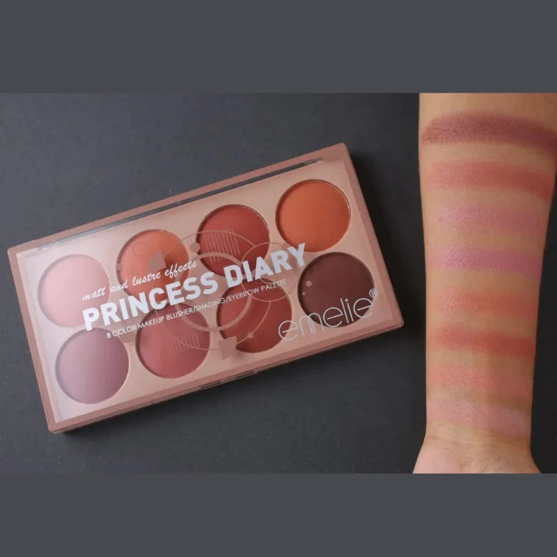 Emelie Matte Princess Diary 8 Color Makeup brushers - oraglowpk
