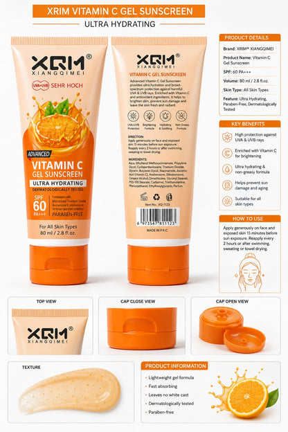 XQM Xiangqimei Vitamin C Orange Gel Sunscreen - oraglowpk