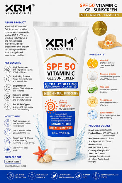XQM Xiangqimei Vitamin C Gel Sunscreen - oraglowpk