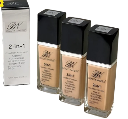 Beauty Nakeed Full Coverage 2 in 1 Foundation+Concealer 30ml - oraglowpk